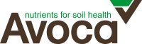 Avoca logo with green tick and slogan ‘Nutrients for Soil Health’